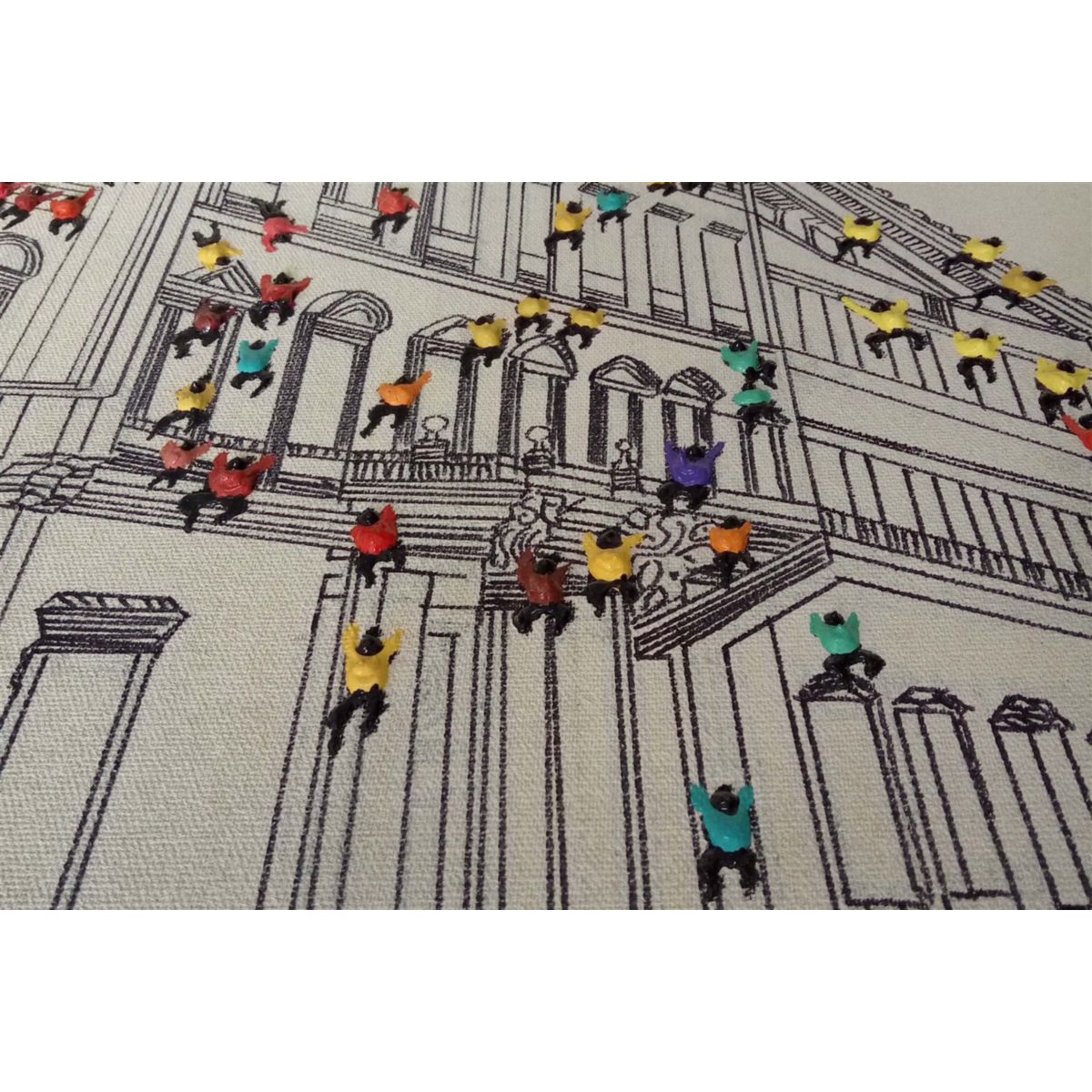 Oel-Wandbild Menschenmenge 100x75cm Bild 3