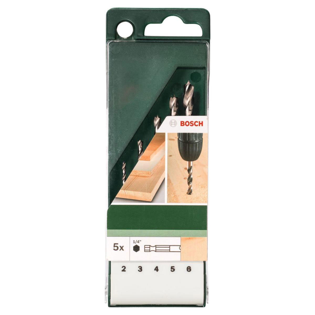 Bosch  DIY Holzbohrer Sechskantschaft 2-3-4-5-6 HEX 3126-E 6.3 5- teilig  Bild 2
