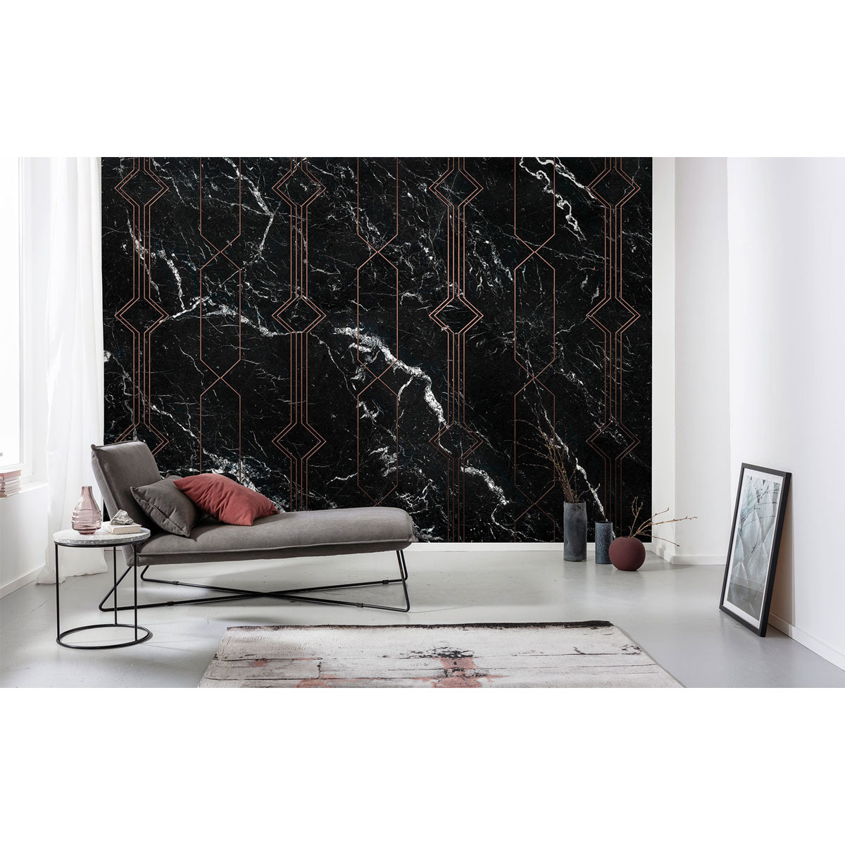 Komar  Vlies Fototapete Marble Black 400x250 cm