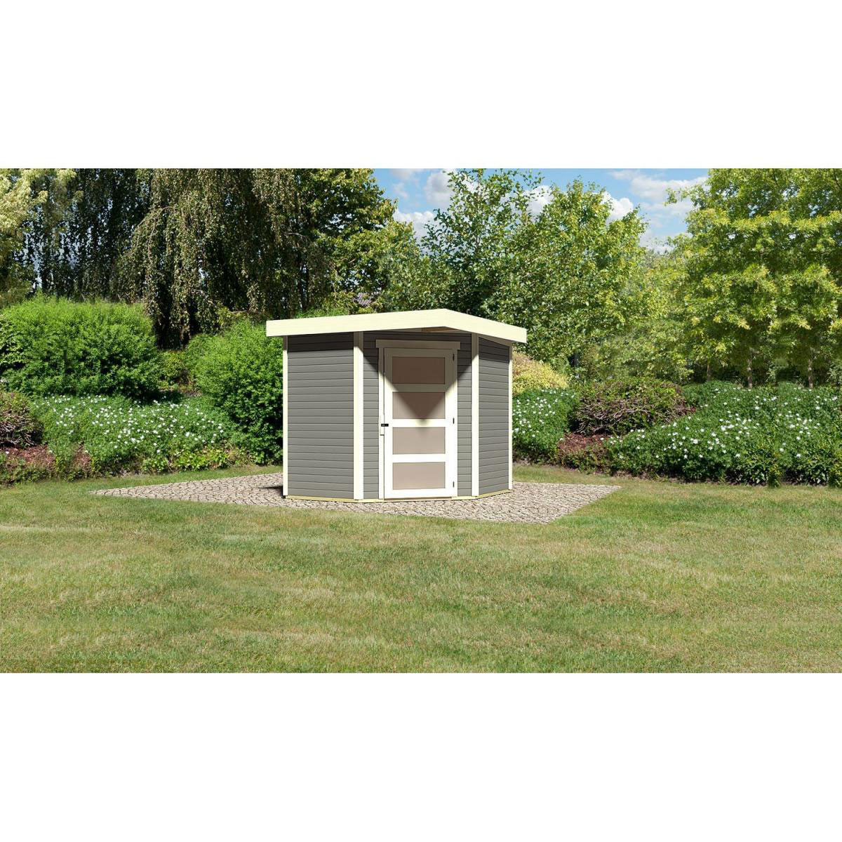 Karibu Gartenhaus Schwandorf 3/5 213 x 217 x 218 cm grau Bild 3