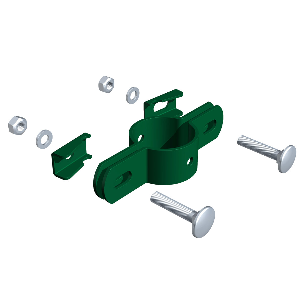 Doppelschelle verzinkt grün Durchmesser 3,4 cm