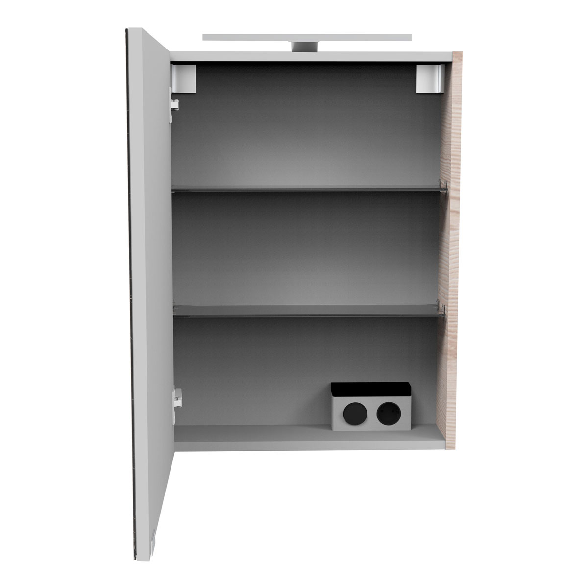 Fackelmann  Gäste-WC Spiegelschrank links SBC 500 x 680 x 153 mm Alaska-Esche Bild 2