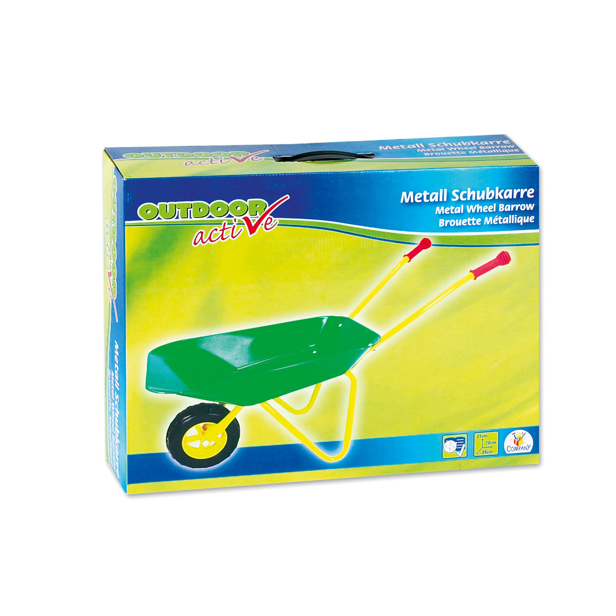 Schubkarre 78 x 39 x 31 cm grün-gelb Bild 2