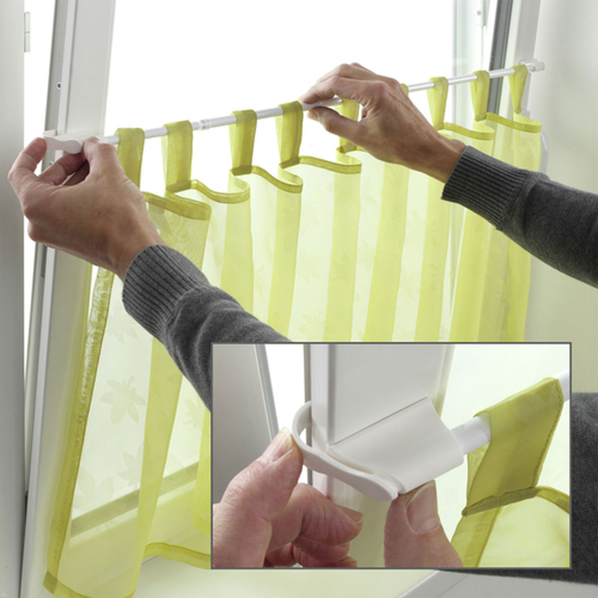 Gardinia Klemmvitrage 75-125 cm Durchmesser 10/12 mm silber Bild 6