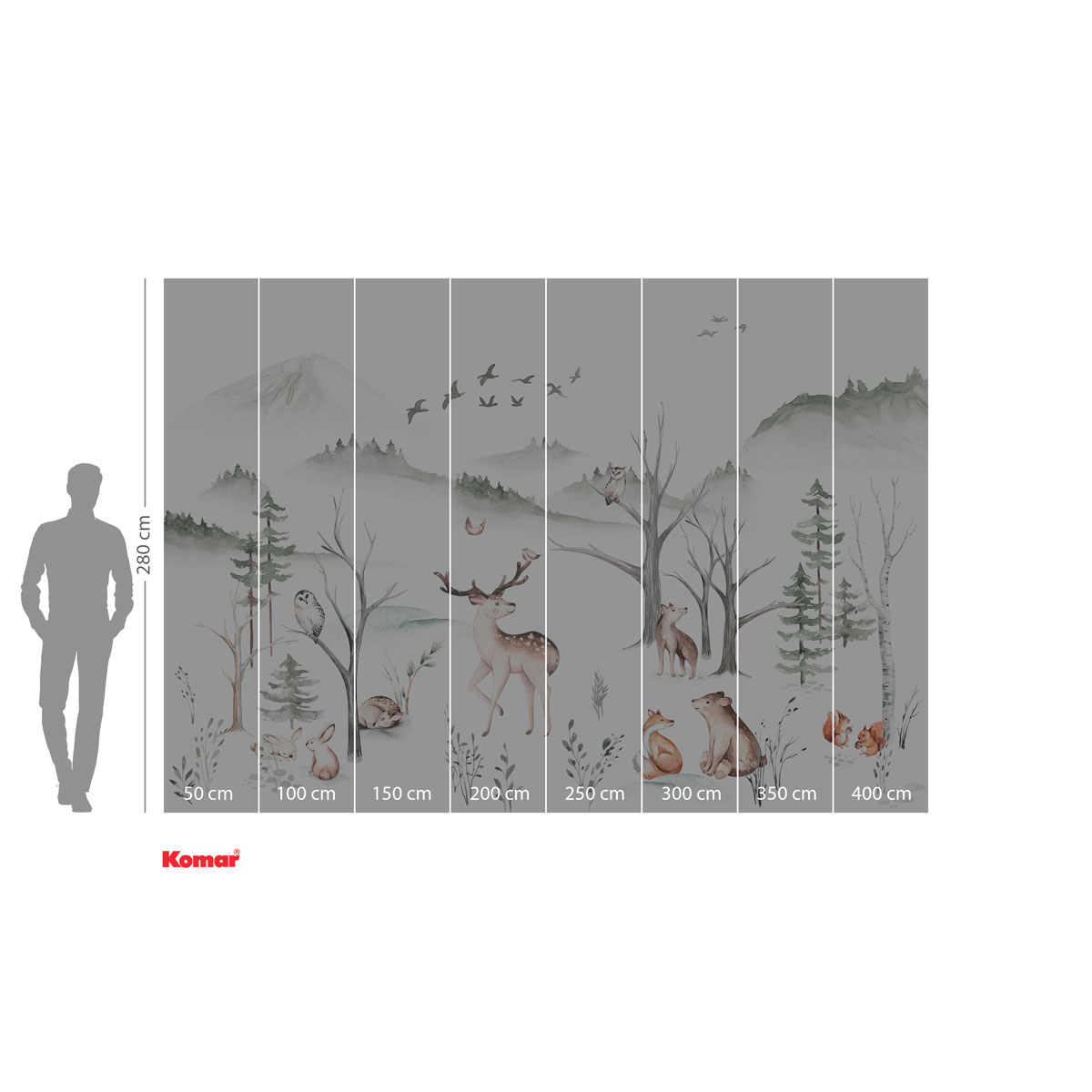 Komar  Vlies Fototapete Cozy Woods 400x280 cm Bild 3