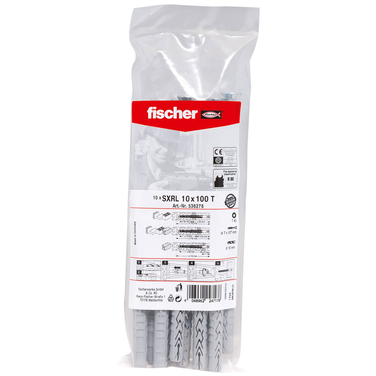Fischer Langschaftdübel SXRL 10 x 180 mm T 10 Stück
