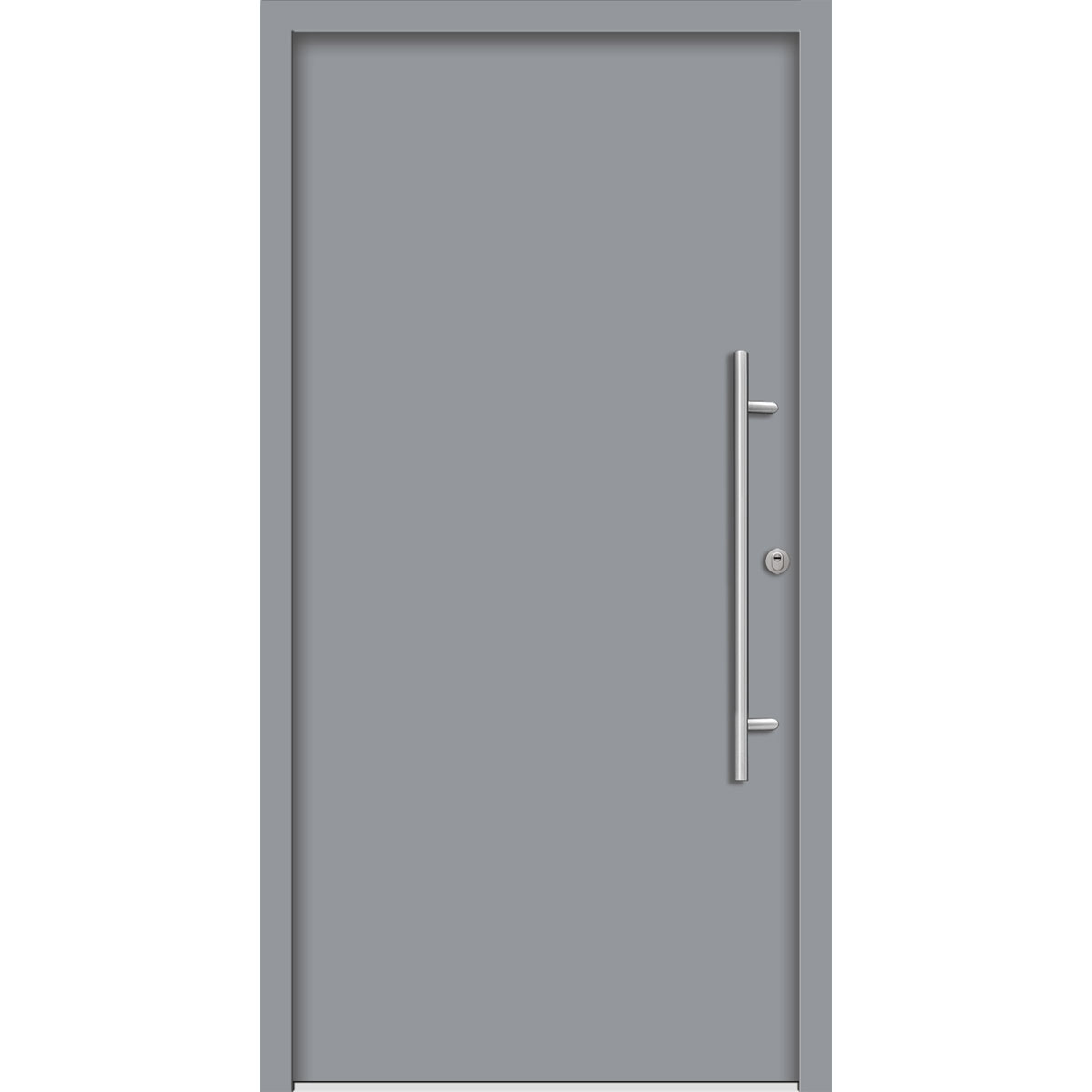 SplenDoor  Premium-Haustür Passivedoor Ribe RC2 energiesparend einbruchsicher grau 100 x 200 cm rechts