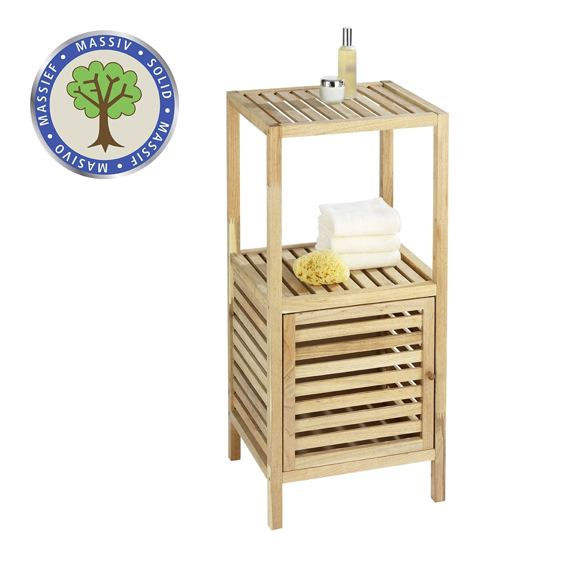 Wenko  Regal Norway mit Tür aus Walnussholz massives Walnussholz Bild 1