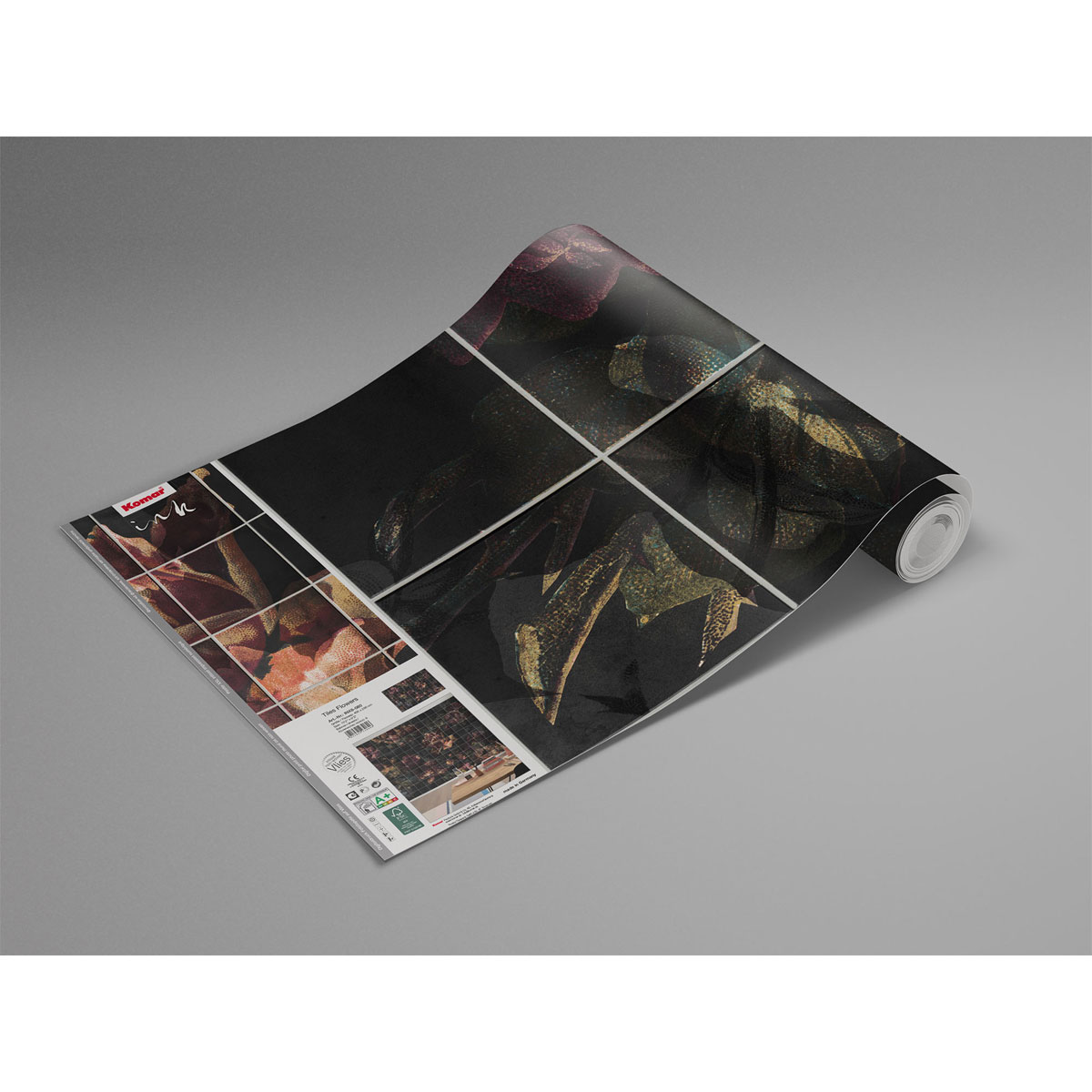 Komar  Vlies Fototapete Tiles Flowers 400x280 cm Bild 9