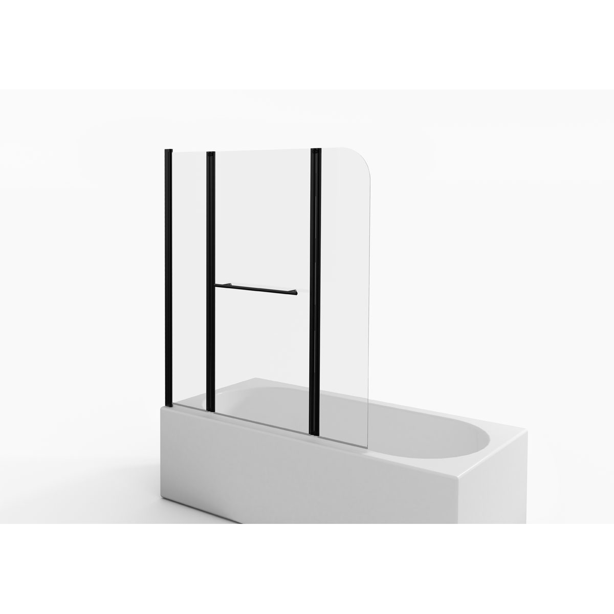 Aurlane Badewannenfaltwand Black Spririt 3 125 x 140 cm Bild 1