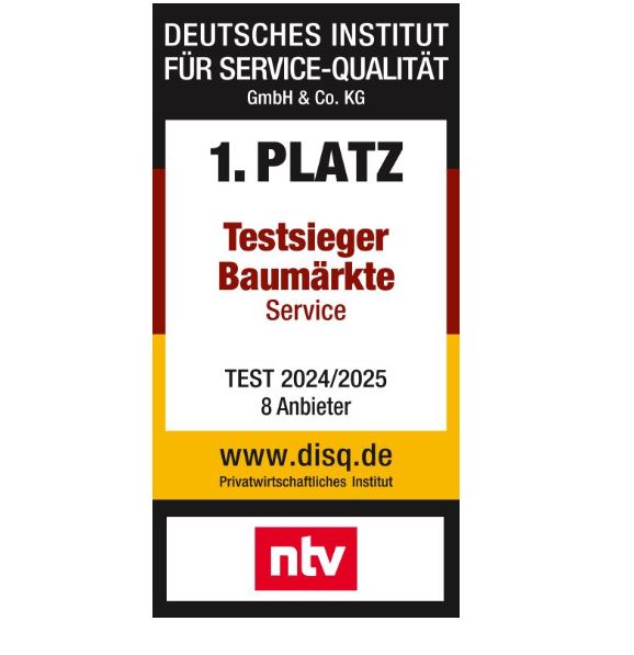 Testsiegel für Hellweg als Testsieger Baumärkte