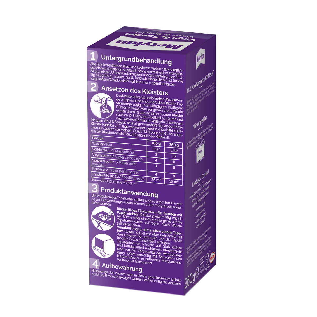 Metylan Tapetenkleister Vinyl und Spezial 360 g Bild 2
