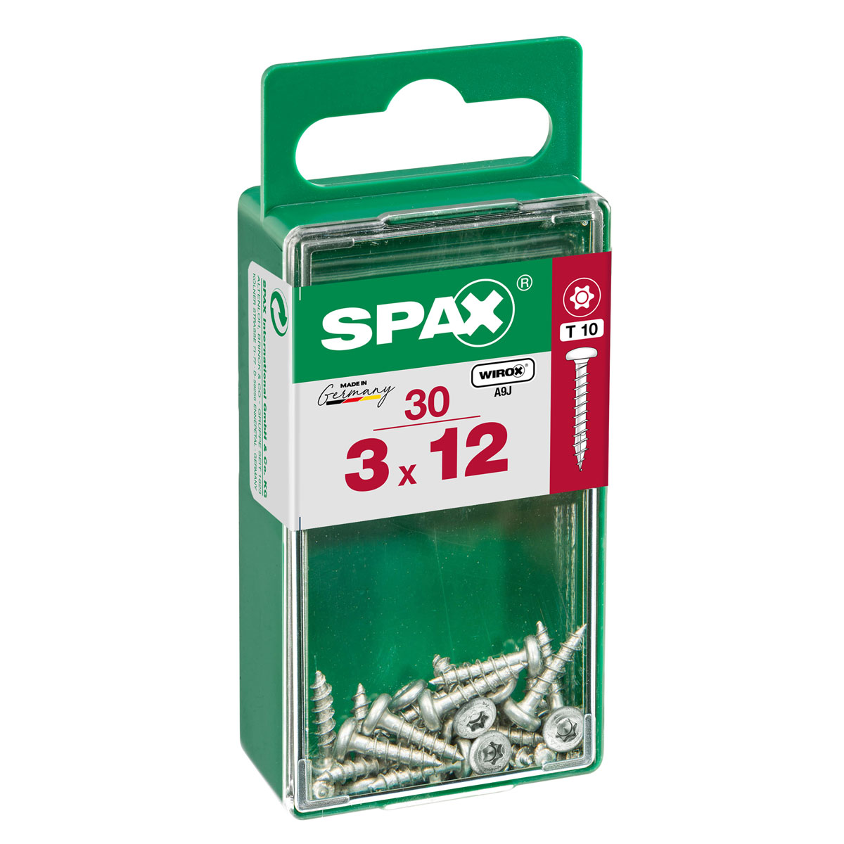 Spax Universalschraube WIROX Rundkopf 3 x 12 mm Torx 30 Stück