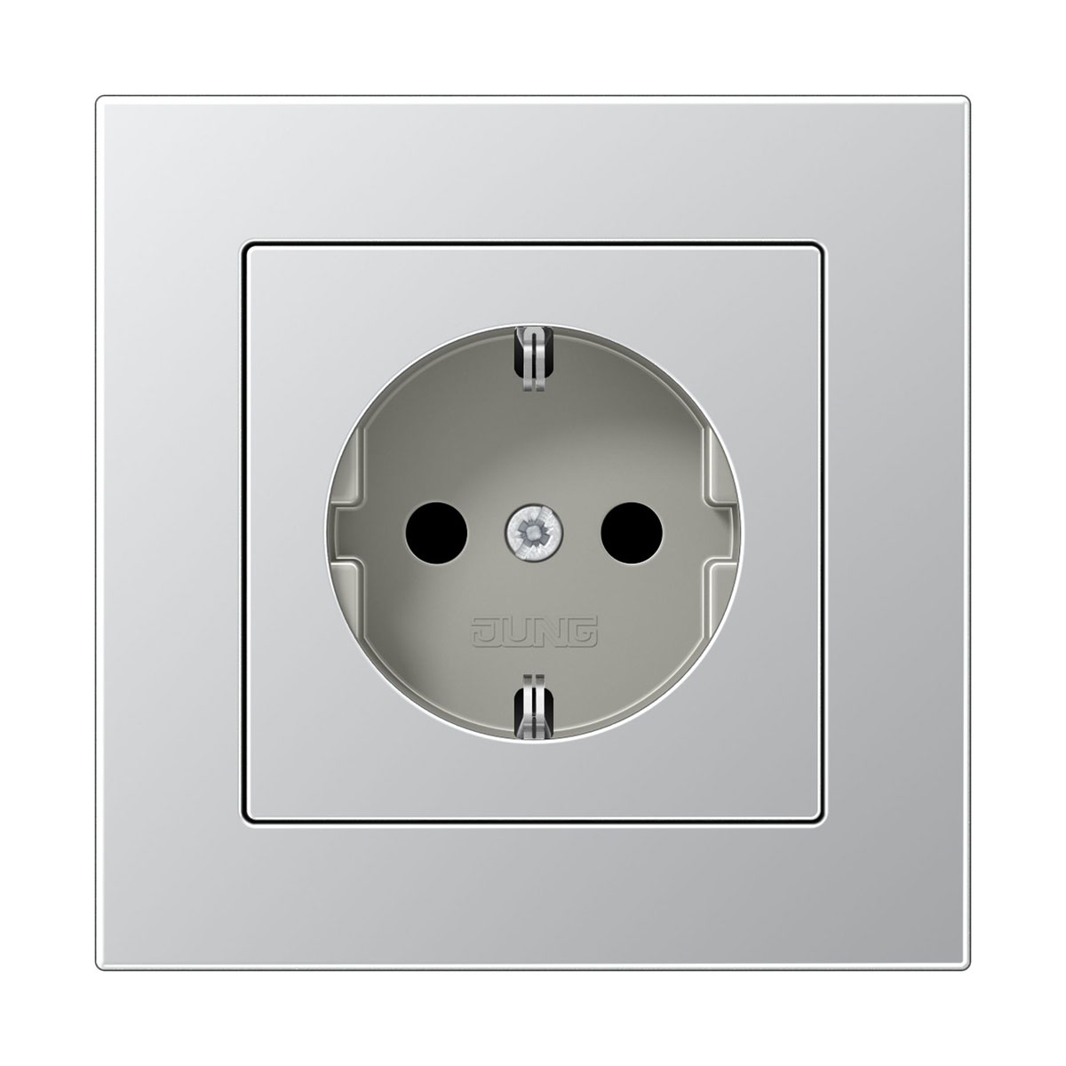 Jung SCHUKO-Steckdose AS 500 aluminiumfarben