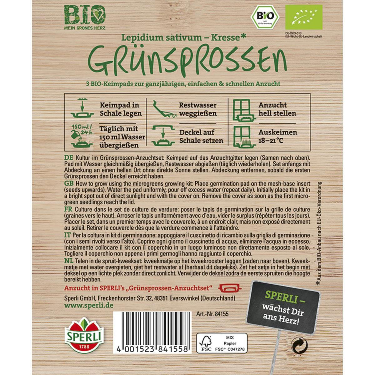 BIO Kresse für Micro Green Anzuchtset Nachfüllpads Bild 2