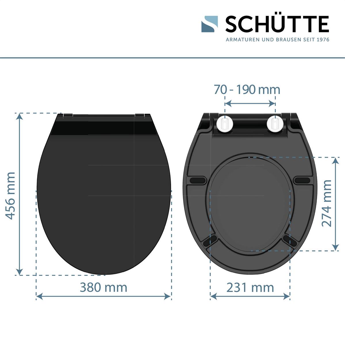 Schütte Duroplast WC-Sitz SLIM BLACK mit Absenkautomatik und Schnellverschluss Bild 7