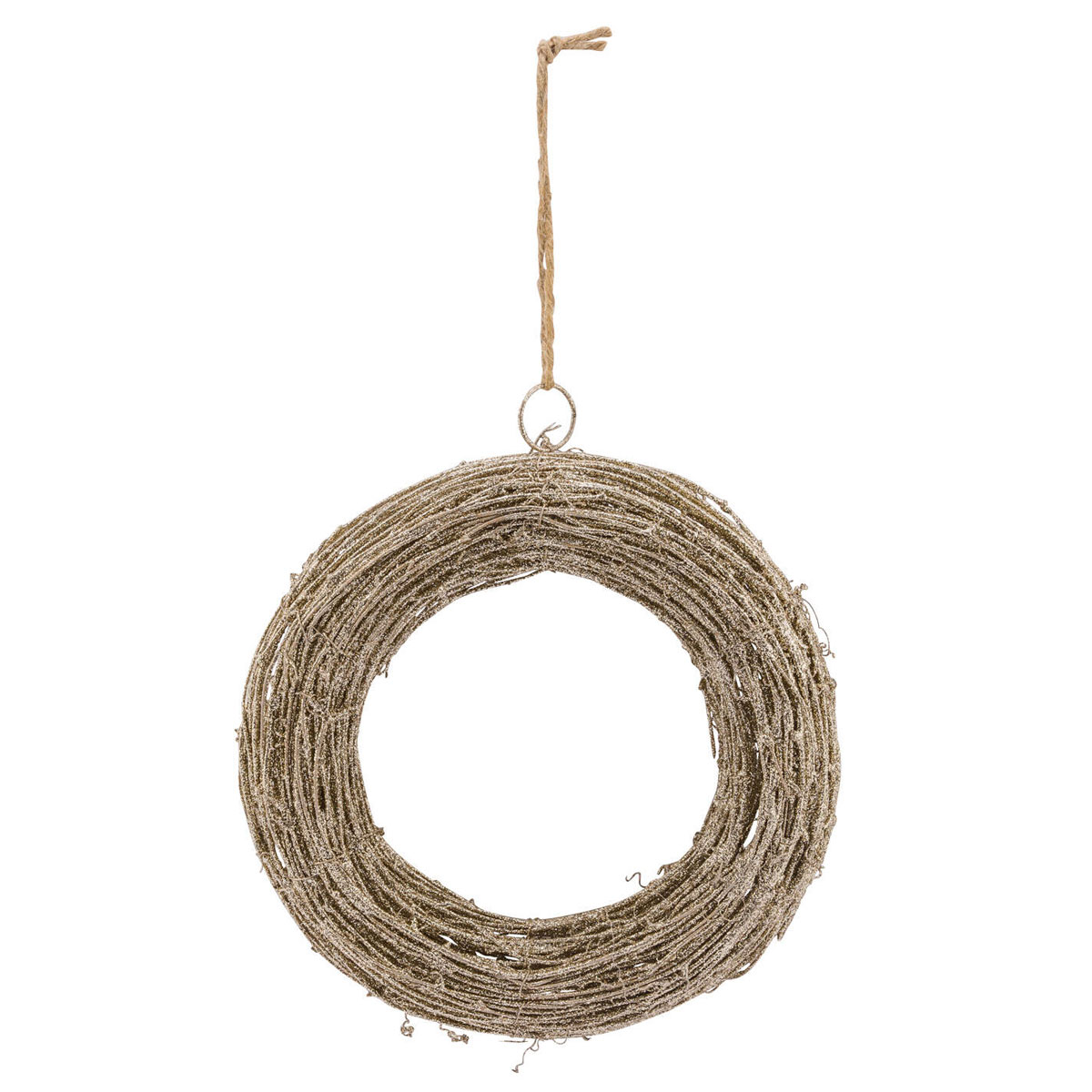 Naturkranz gold Glitzer 30 x 30 x 7 cm