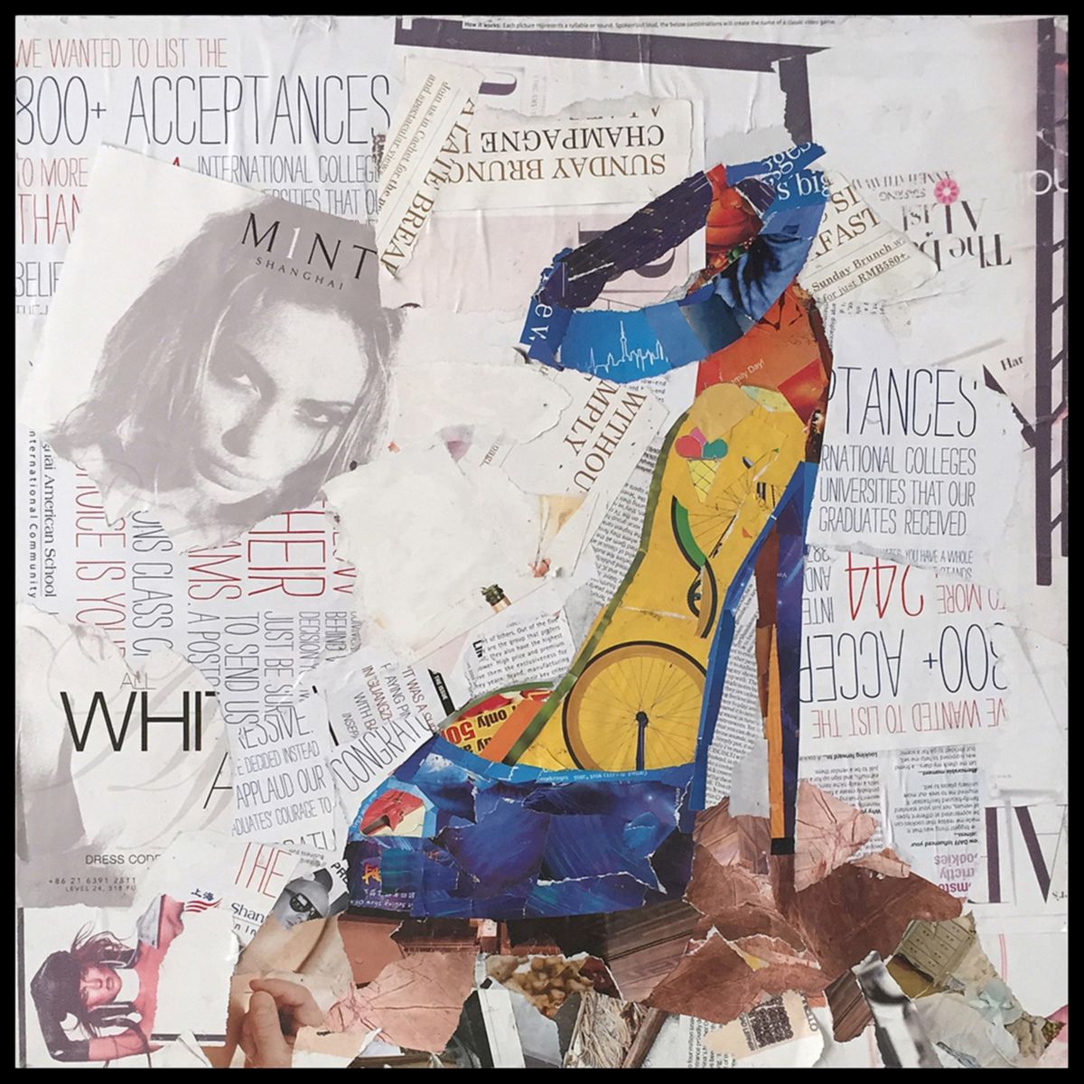 Papier Wandbild Dresscode 52x52cm