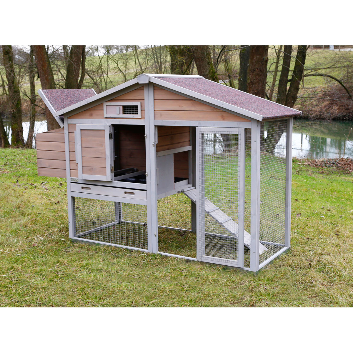 Hühnerstall Bonny 181 x 118 x 65 cm beige-weiß Bild 7