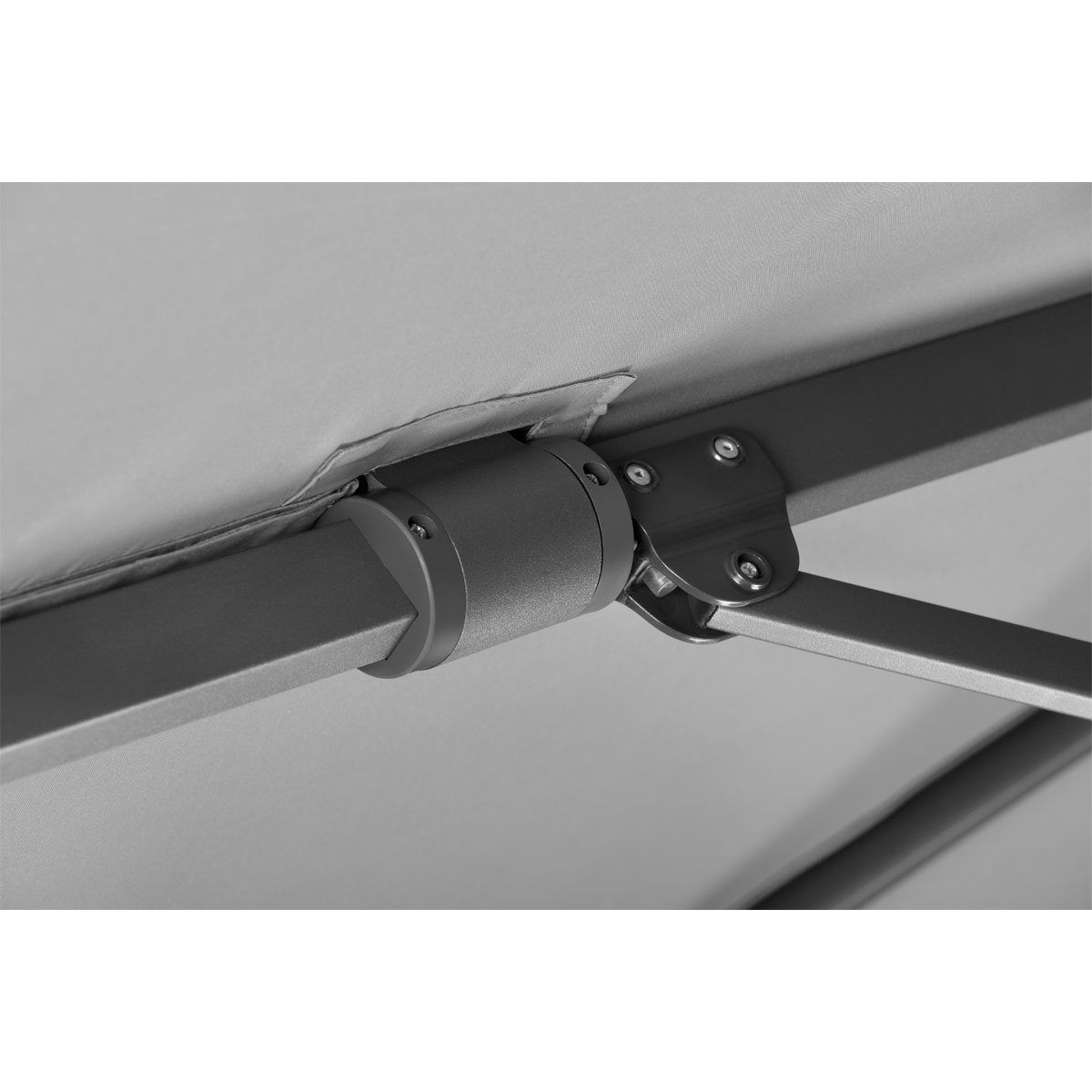 Schneider Schirme Sonnenschirm Rhodos Twist 300 x 300 cm silbergrau Bild 6