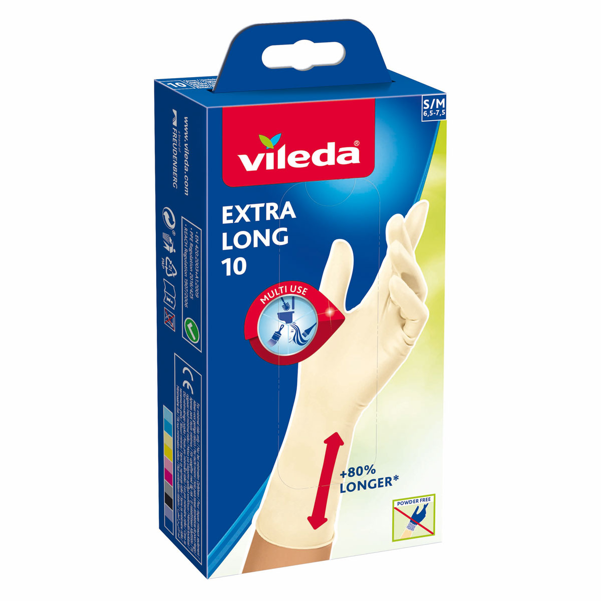 Vileda Einmalhandschuhe Extra Long 10 Stück S/M Bild 1