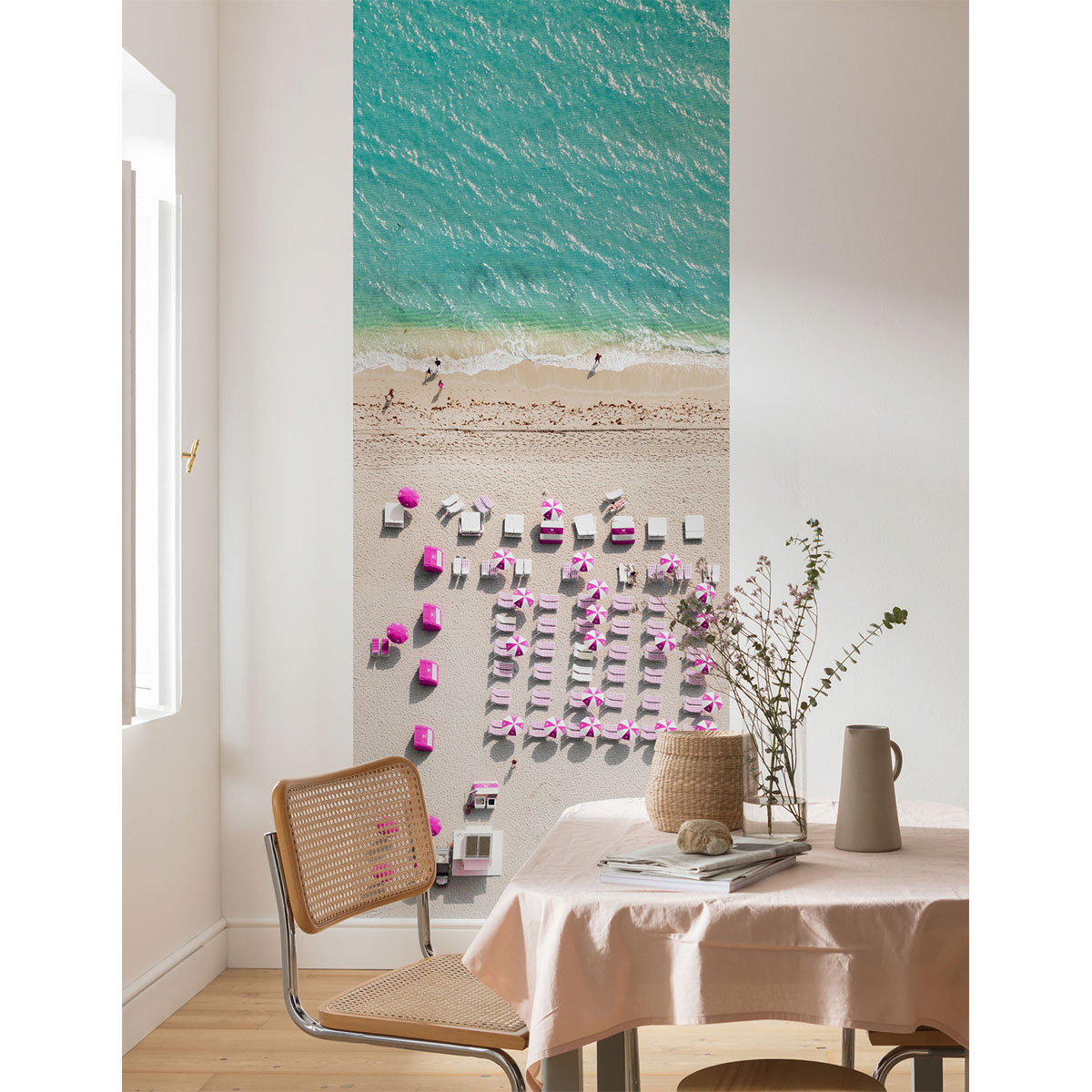 Komar  Vlies Fototapete Pink Umbrella Panel 100x250 cm