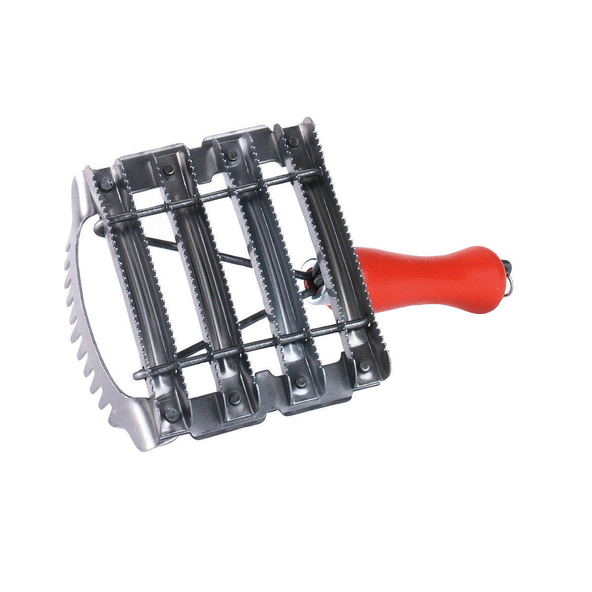 Metallstriegel mit Mähnenkamm 12,5 cm rot Bild 1