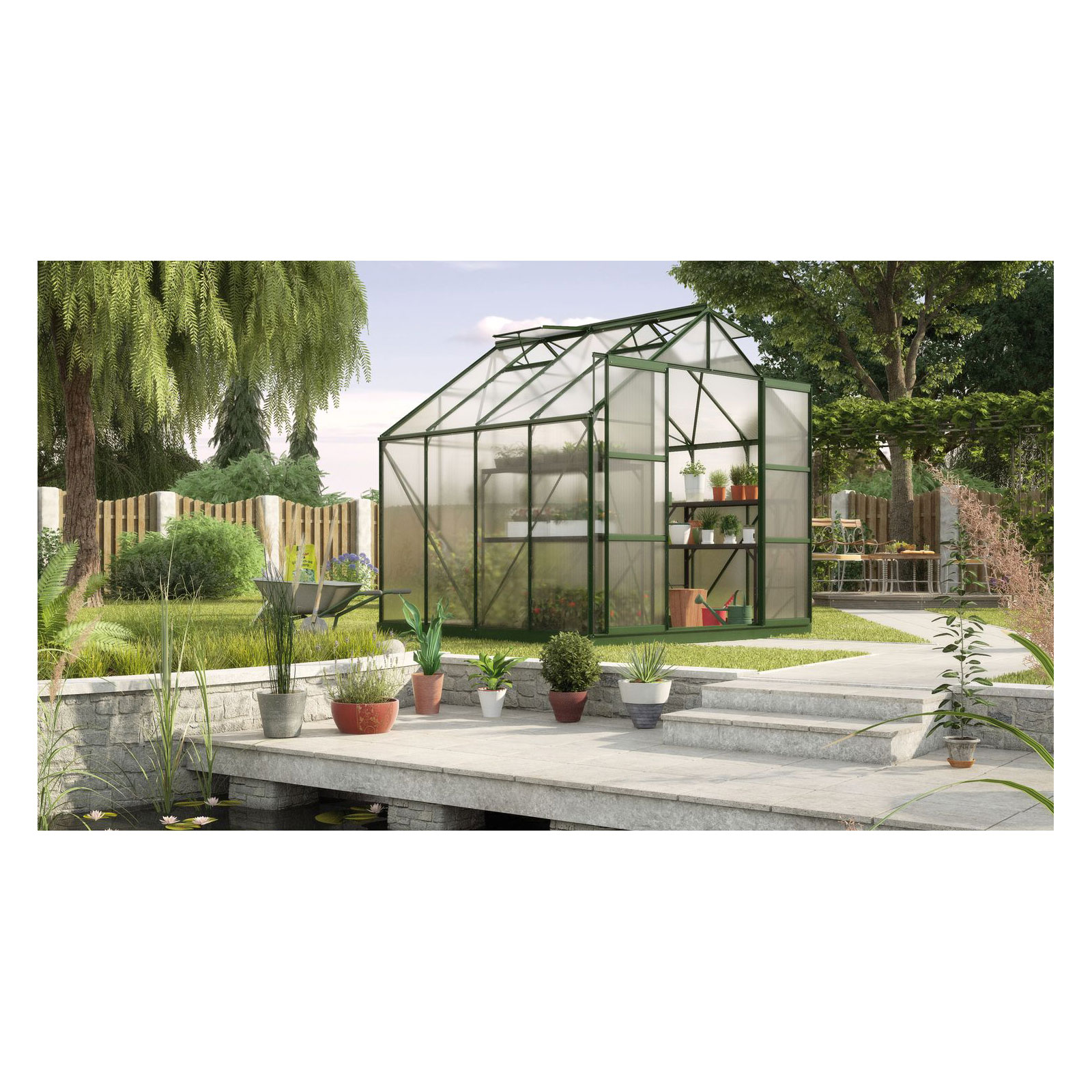 Vitavia Gewächshaus Uranus 6700 6,7m² 4 mm Hohlkammerplatten grün