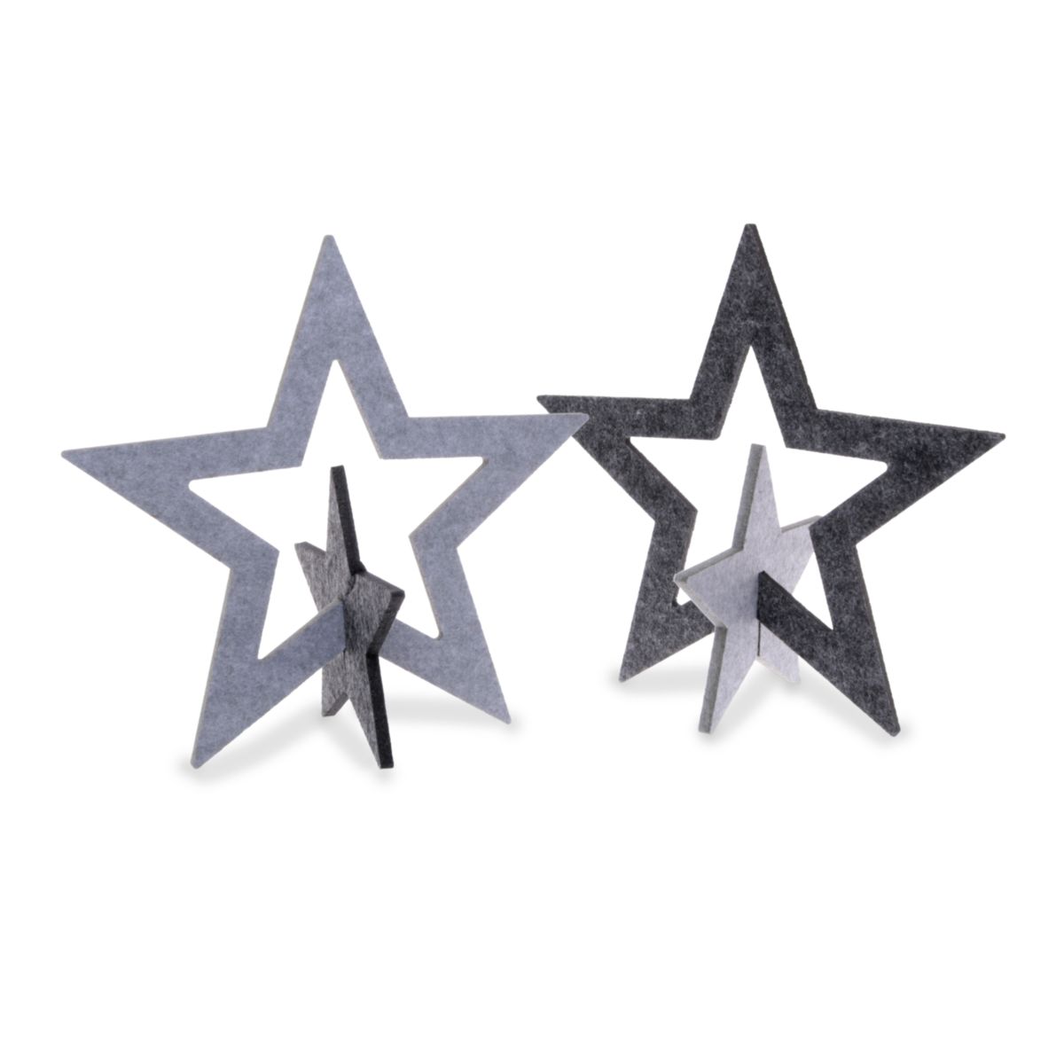 Deko Stern 2er-Set 32cm grau
