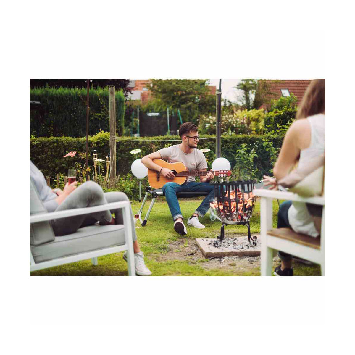 Siena Garden Feuerkorb Druma Durchmesser 43 x 63 cm schwarz inkl Bodenplatte Bild 2