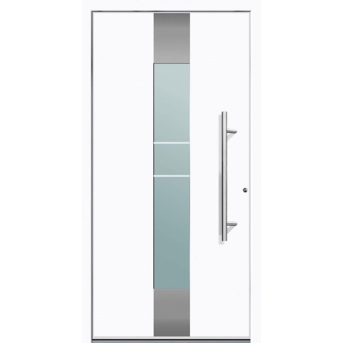 Aluminium Sicherheits-Haustür Catania Superior 60 mm weiß 110 x 210 cm Anschlag rechts inkl Griffset