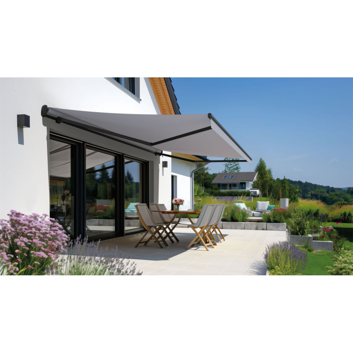 Durabil Gelenkarmmarkise Passat anthrazit 400x300 cm, Design Moring Fog