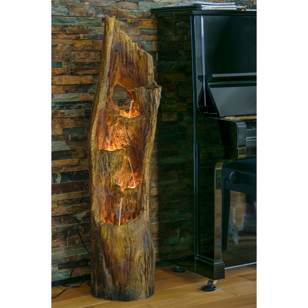 dobar XL Design-Gartenbrunnen 30 x 124,5 x 34 cm braun Bild 5