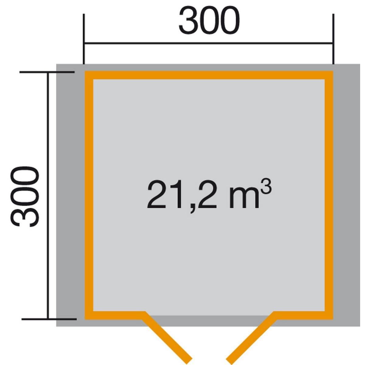 Weka Gartenhaus Premium 28 mm Doppeltür 300 x 300 cm Bild 2