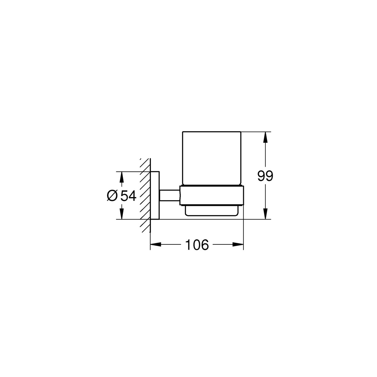 Grohe Halter mit Glas Essentials silber 10,6 x 9,9 cm Bild 2