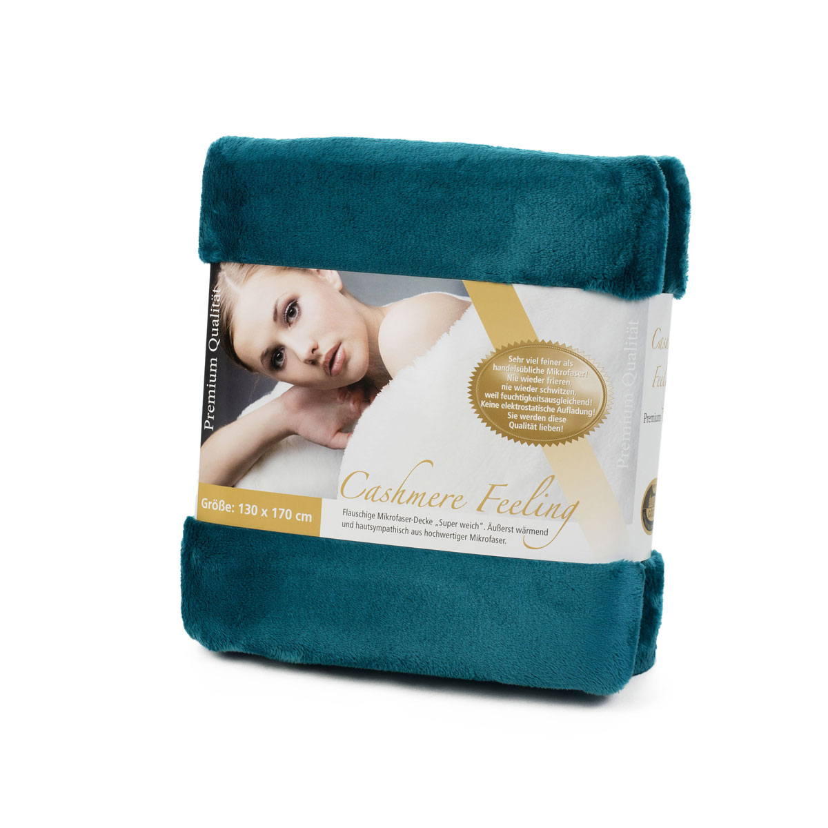 Gözze Cashmere Decke Feeling 130 x 170 cm petrol