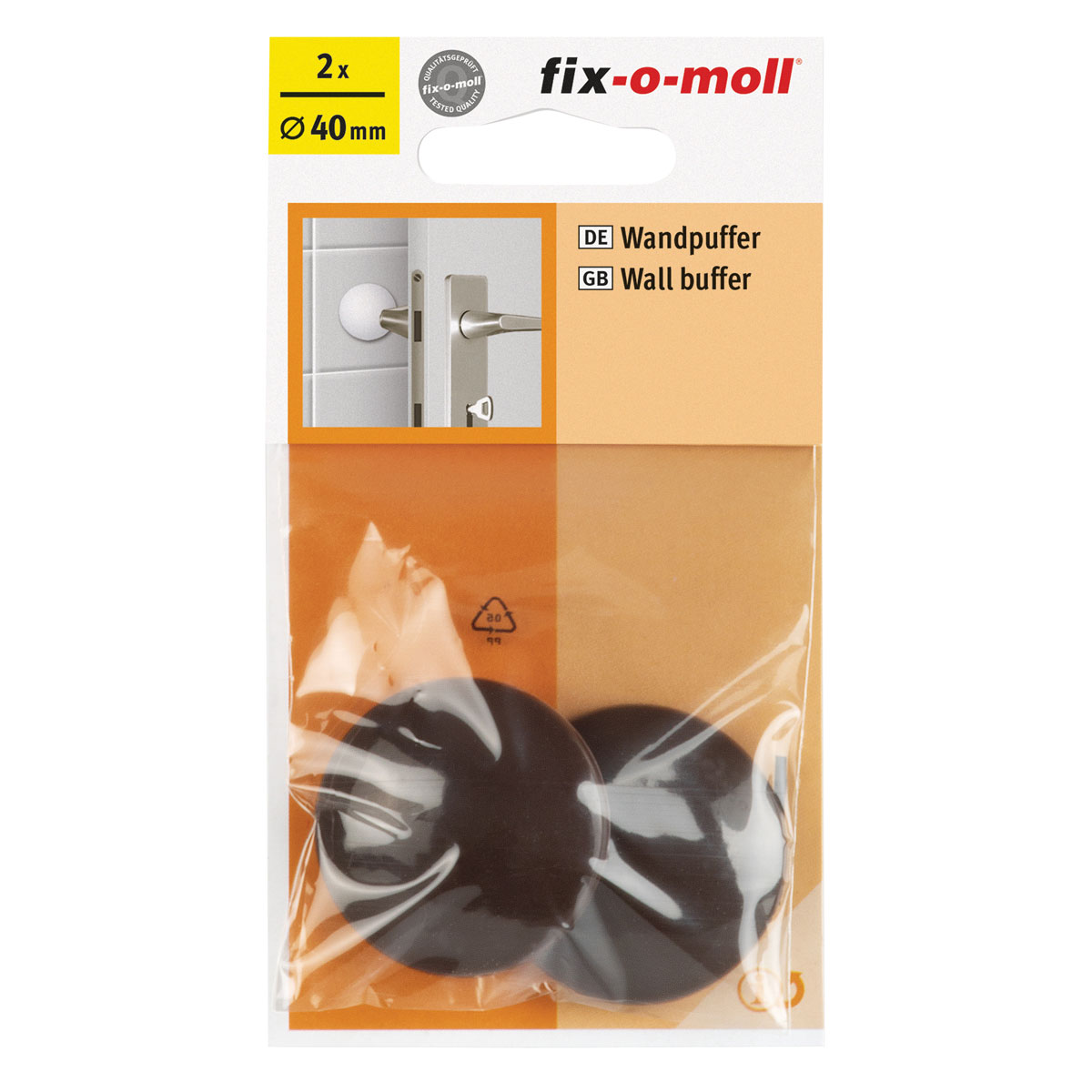 Suki Wandpuffer-Set klebend 4 cm braun 2 Stück Bild 2