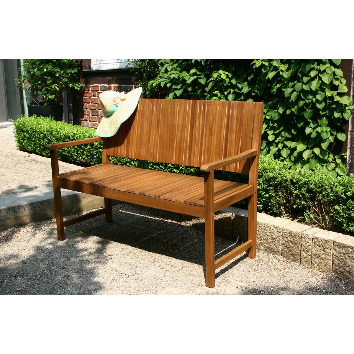 Bank Falun 2-Sitzer 59 x 122 x 90 cm Akazienholz FSC Bild 4