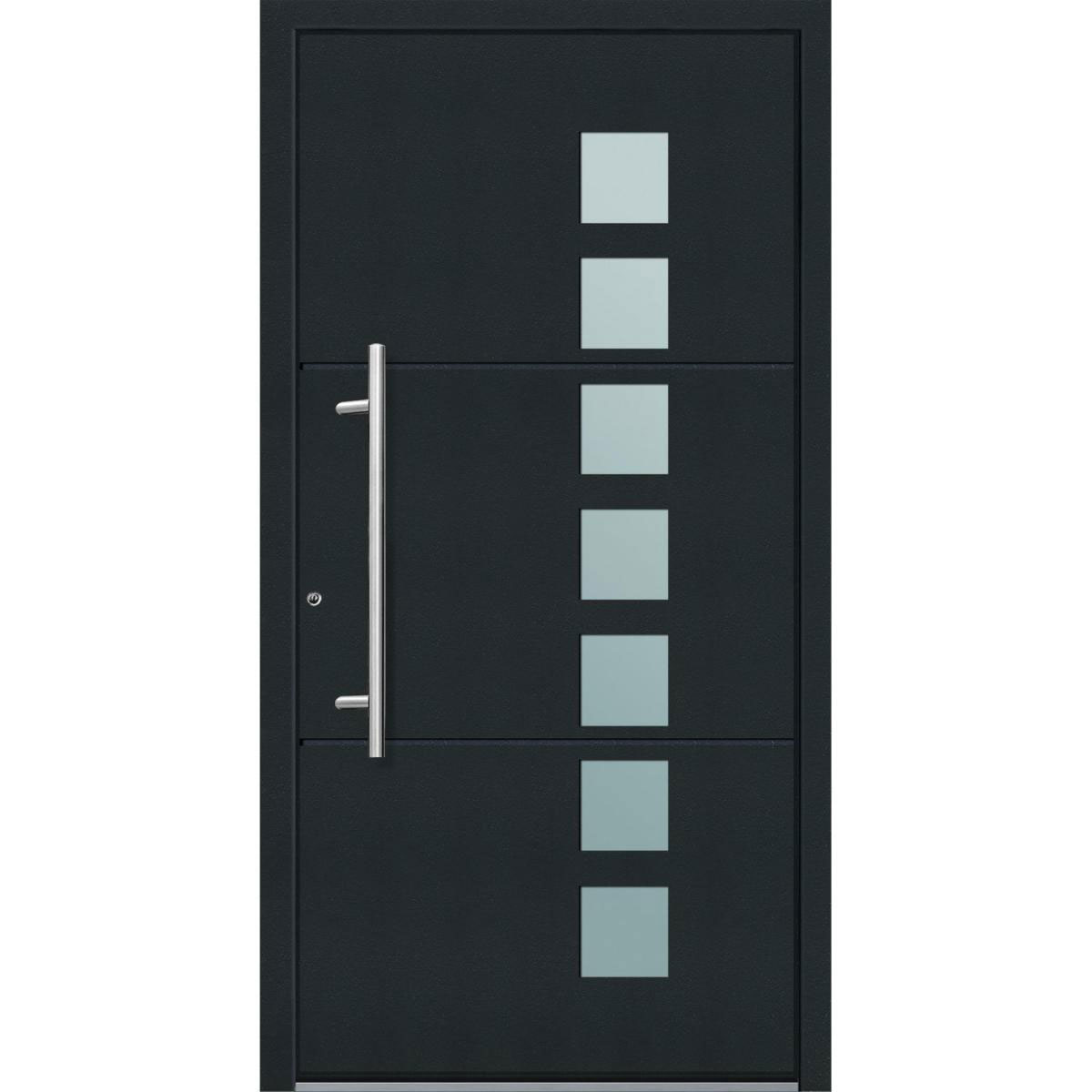 Aluminium Sicherheits-Haustür Padua Superior 60 mm anthrazit 110 x 210 cm Anschlag links inkl Griffset