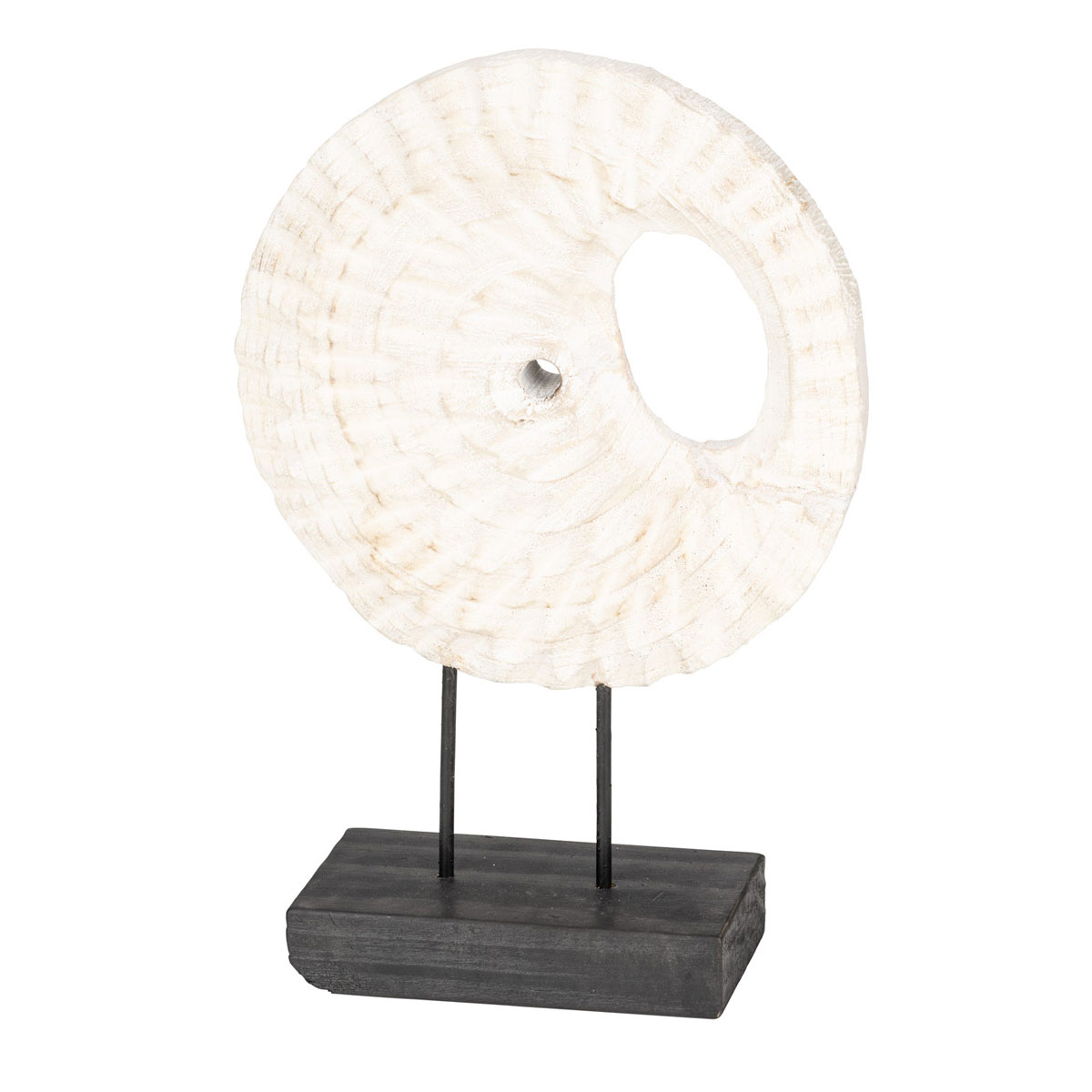 Holzdeko-Ornament 28 x 42 x 10 cm beige-schwarz