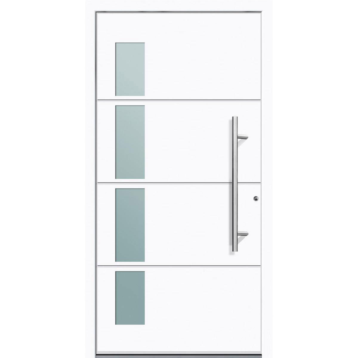 Aluminium Sicherheits-Haustür Prato Superior 60 mm weiß 110 x 210 cm Anschlag rechts inkl Griffset Bild 1