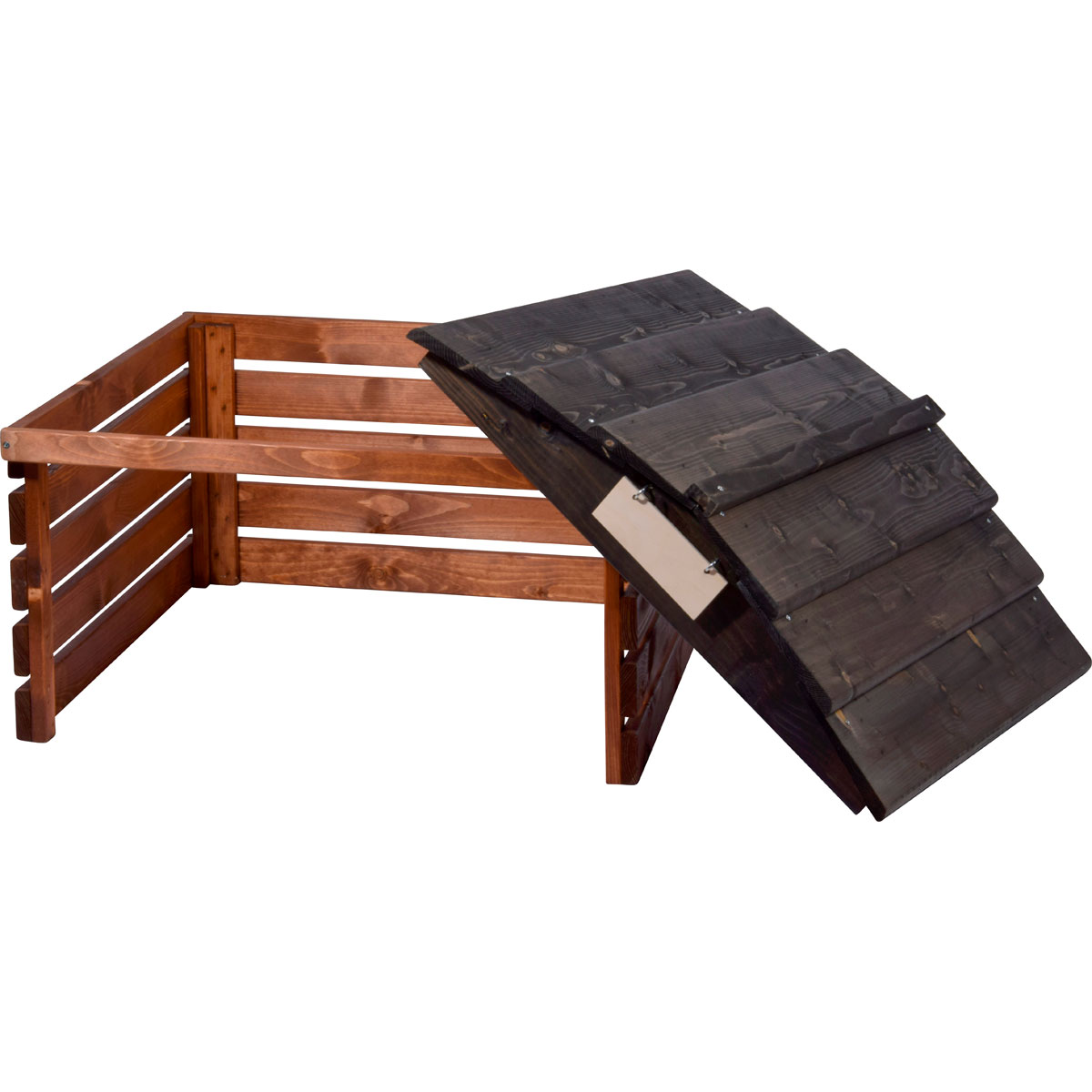 dobar Mährobotergarage 78,5 x 74 x 52,5 cm braun-schwarz Bild 3