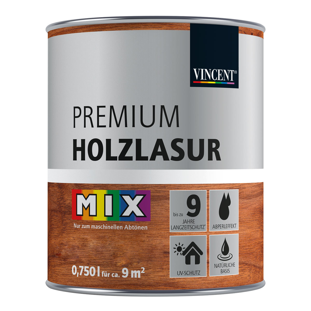 Vincent  Holzschutz Premium Holzlasur MIX IT! 0,75 l Bild 1