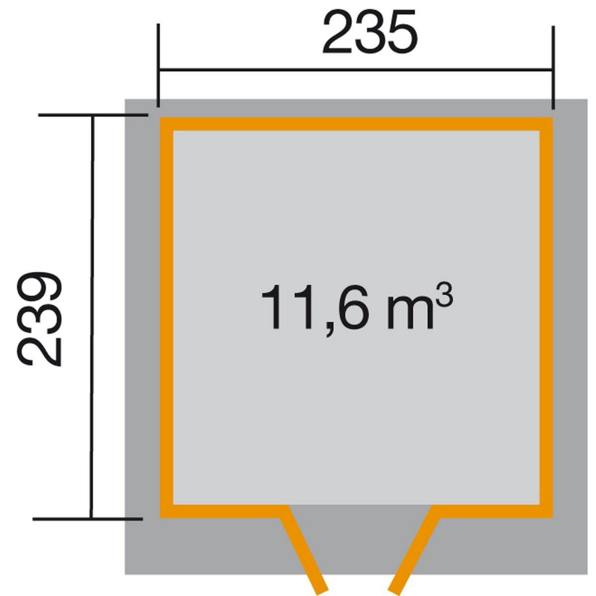 Weka Gartenhaus 227 257 x 280 x 217 cm schwarz Bild 2