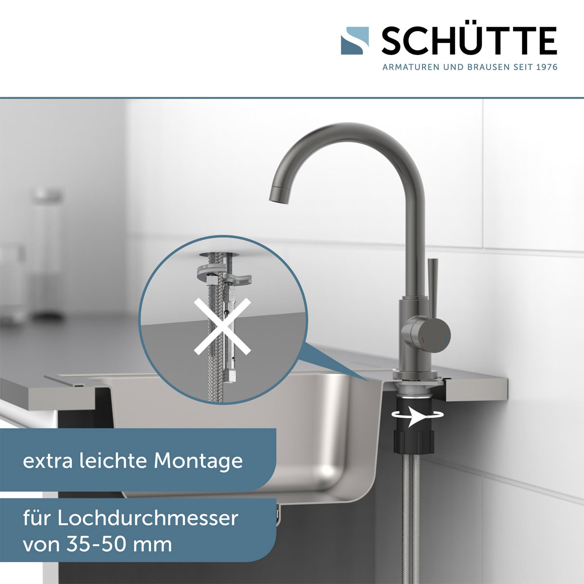 Schütte schwenkbare Küchenarmatur Cornwall graphit Bild 8