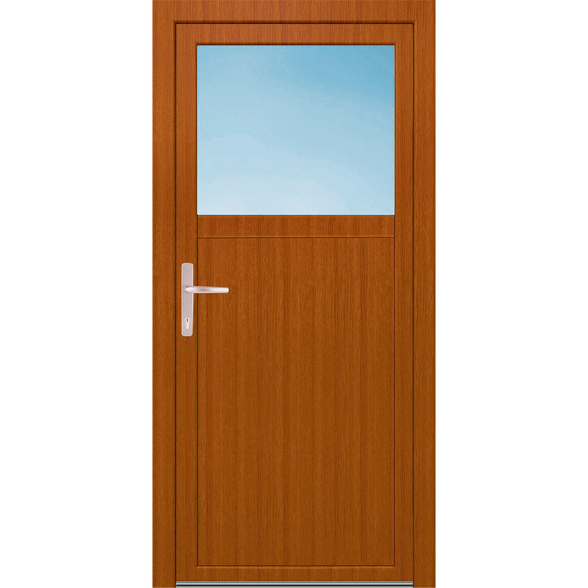 Kunststoff-Nebeneingangstür F02 BLR L Golden oak 98 x 200 cm