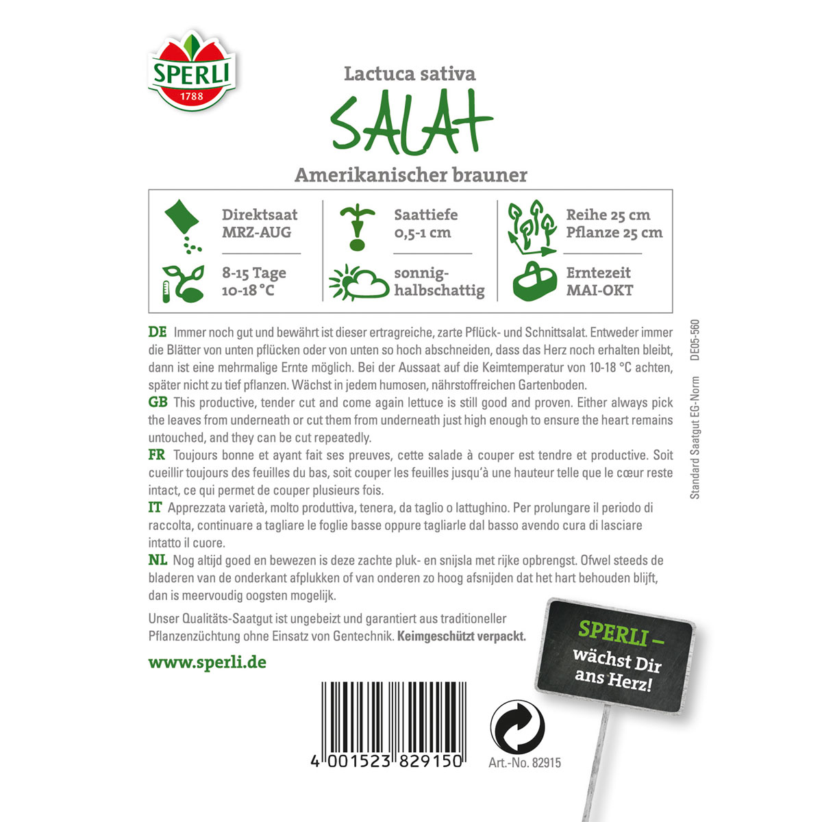 Sperli Pflücksalat Amerikanischer brauner Bild 2