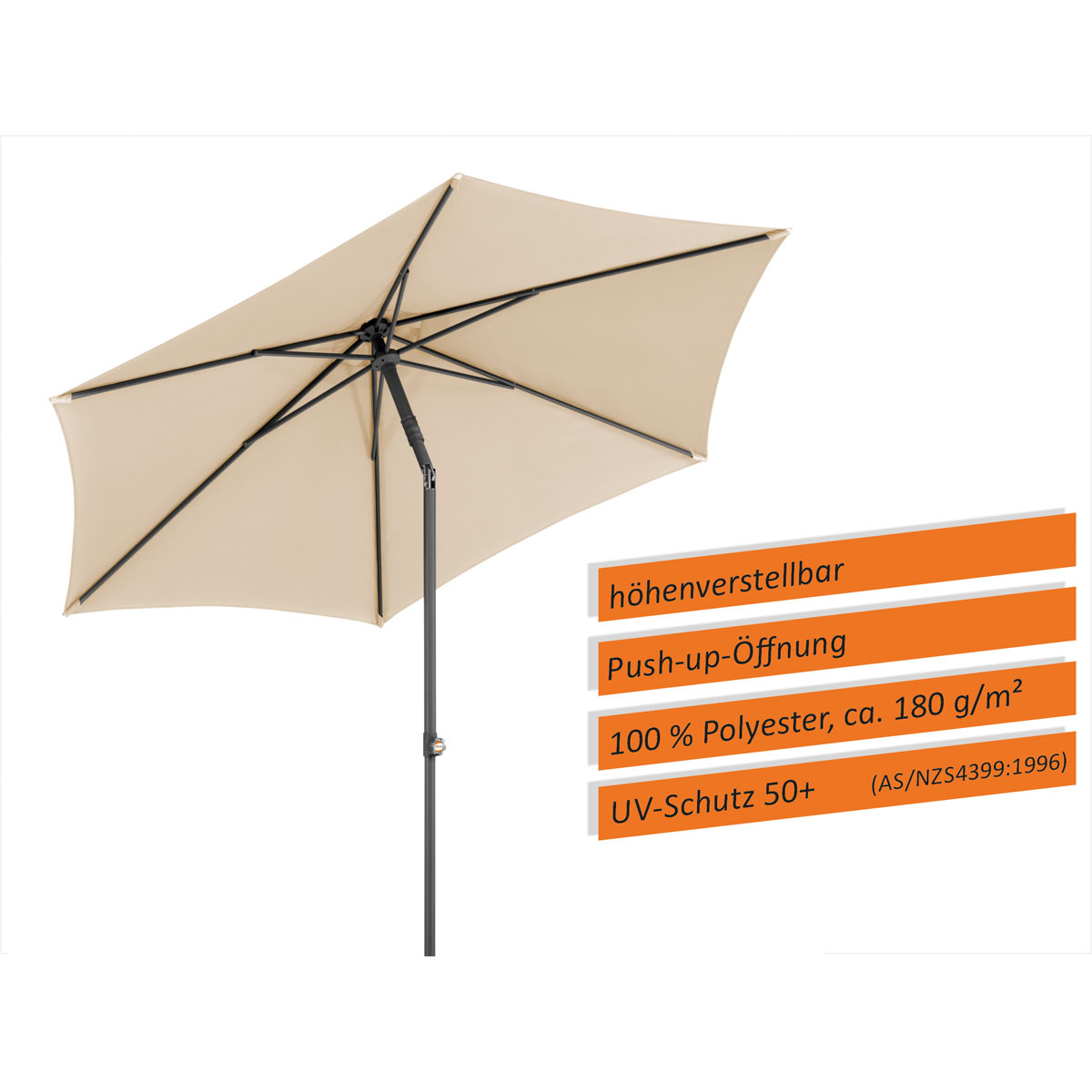 Schneider Schirme Sonnenschirm Sevilla Durchmesser 270 cm natur Bild 9