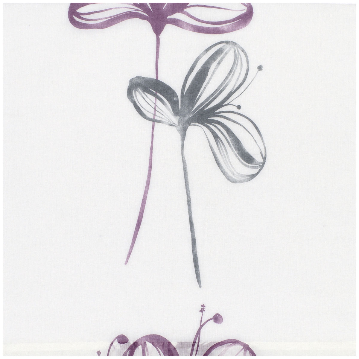 Gardinia Flächenvorhang Flower 60 x 245 cm weiß/lila Bild 1