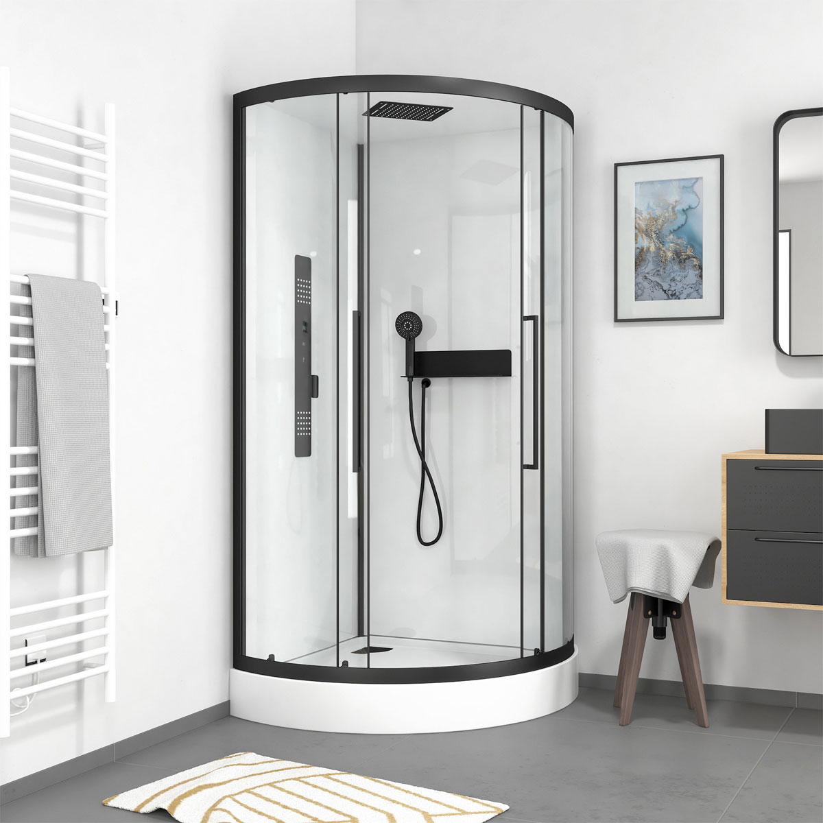 Aurlane Komplettdusche Urban rund 90 x 215 cm Bild 5